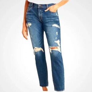 Old Navy Distressed Mid-Rise Boyfriend Jean, sz 14